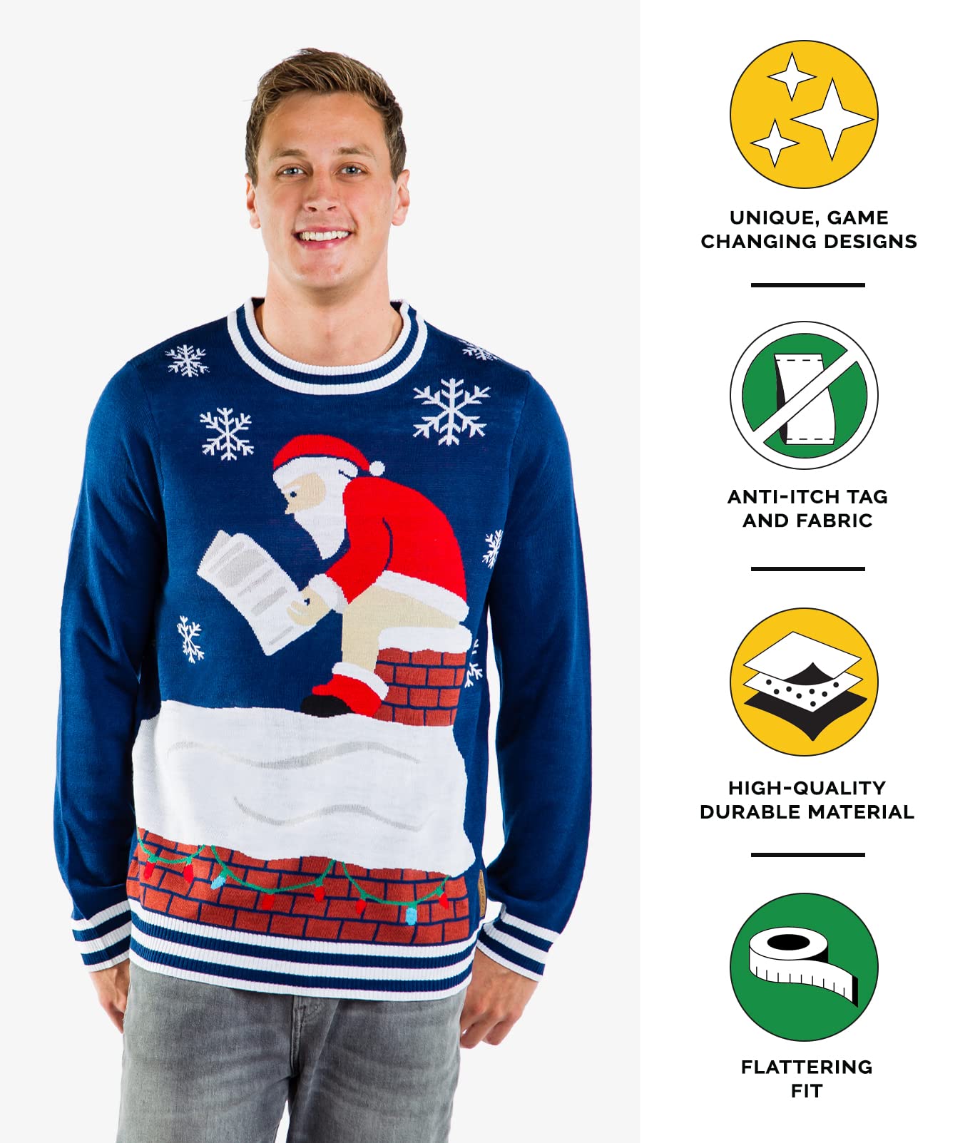 Tipsy Elves Ugly Christmas Sweaters for Men - Colorful and Funny Men's Christmas Sweaters - Hilarious Holiday Pullovers - Image 4